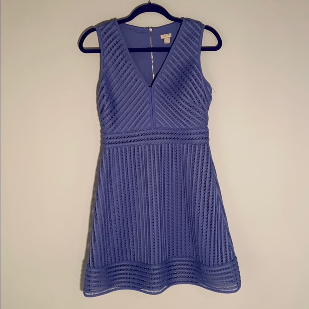 J. Crew Factory Periwinkle Striped Eyelet Dress